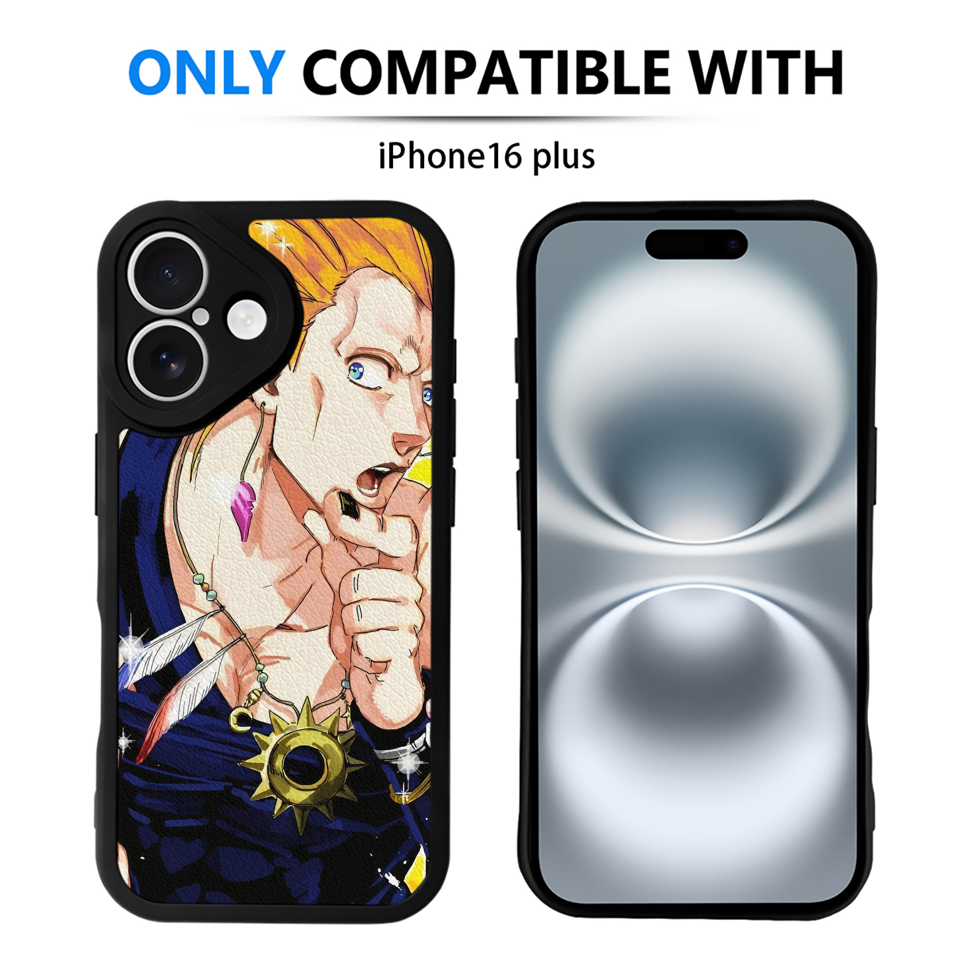 （画像用） ジョジョの奇妙な冒険 JoJo's Bizarre Adventure 【iPhone 16シリーズ対応】シリコンスマホケース（レザー調） 材質：シリコン